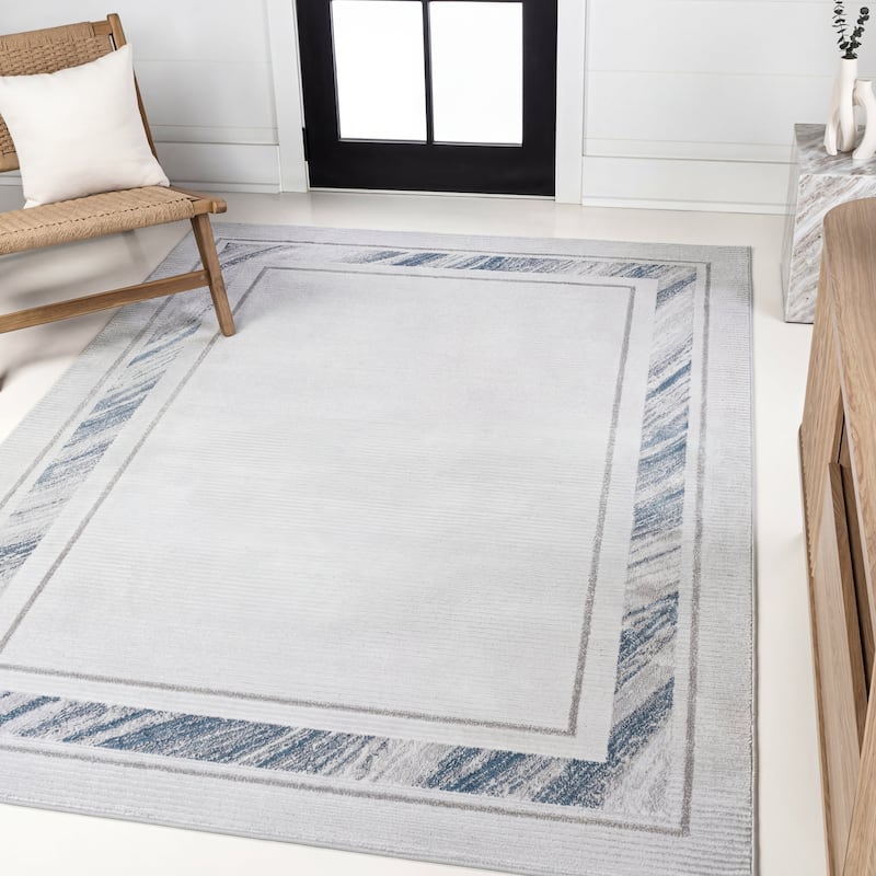 JONATHAN Y Draper Classic Border Marble Pattern High-Low Rug