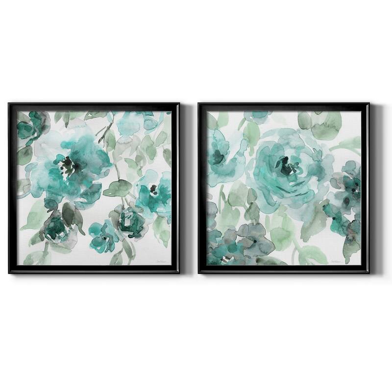 Belle's Teal I-Premium Framed Canvas - Ready to Hang - Multi-Color - 26.5x26.5 - Black