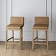preview thumbnail 42 of 115, Gracie Modern Bar Stool, Boucle Upholstered Chair and Brushed Wooden Legs Set of 2 - Light Brown - Counter Height