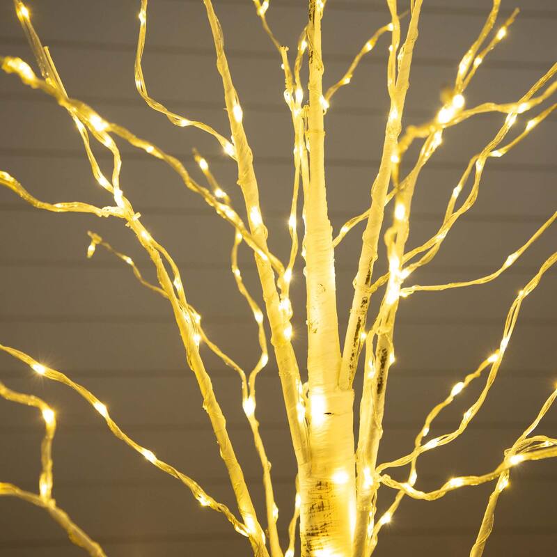 Pre-Lit Birch Artificial Christmas Tree - 6' - Warm White LED Lights