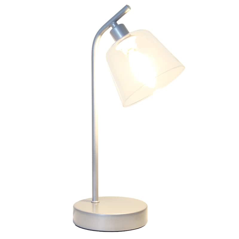 Metal Desk Lamp with Glass Shade Industrial Style Lighting - 8 x 5.50 x 15.75 in. (L x W x H)