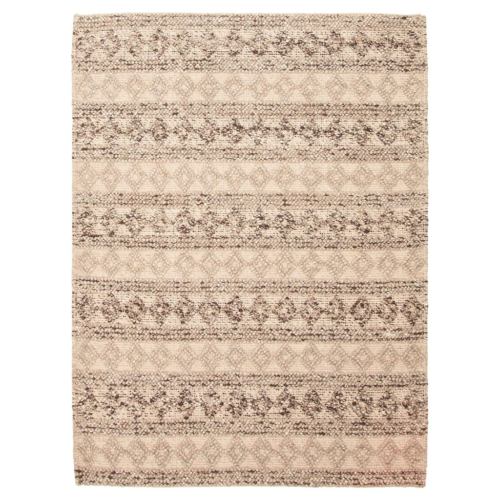 ECARPETGALLERY Braid weave Sienna Tan Wool Rug - 5'5 x 7'3