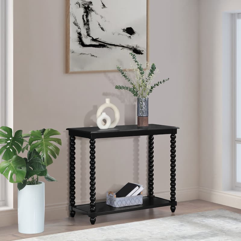 Elise Foyer Table in Black Finish - Black - MDF