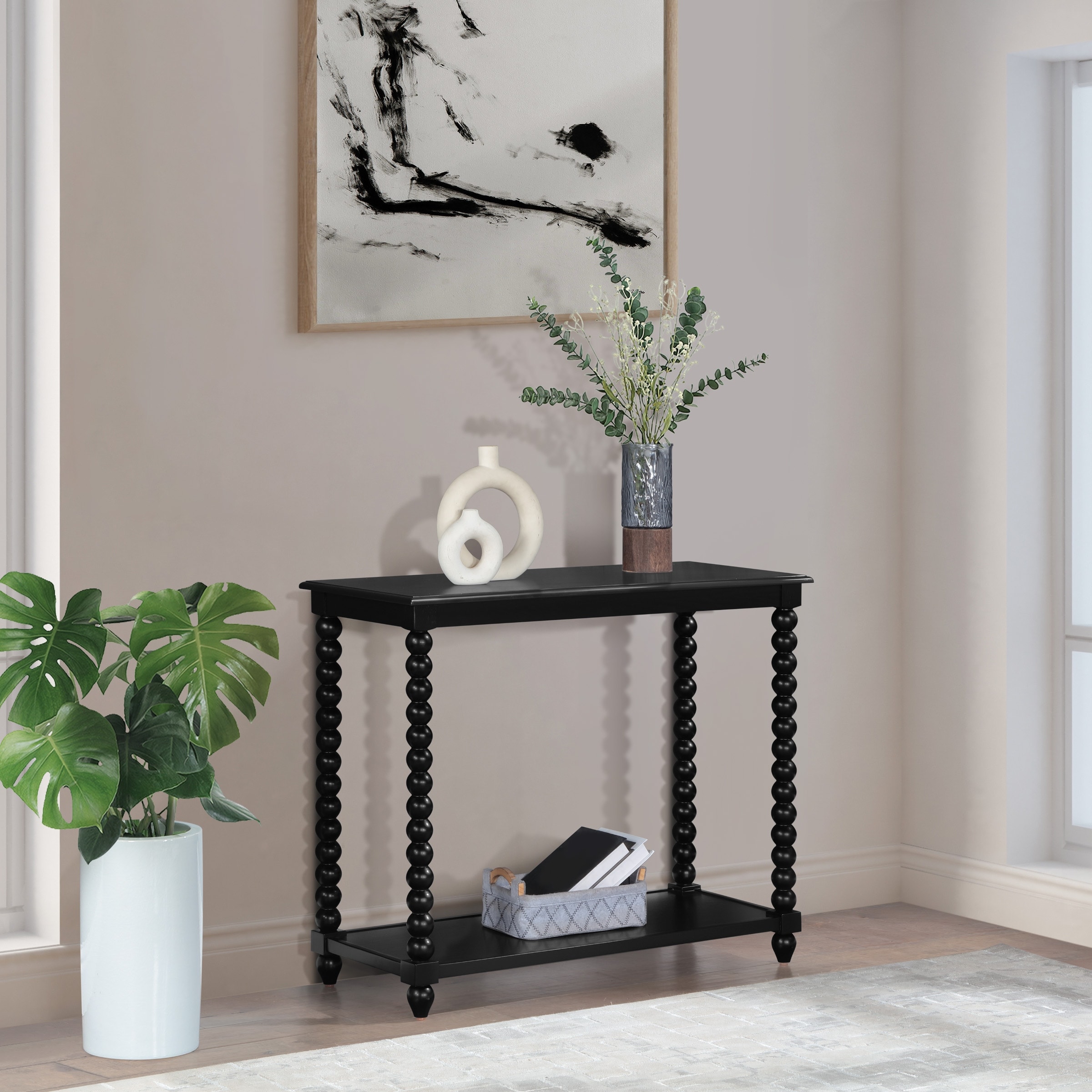 Elise Foyer Table in Black Finish