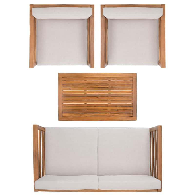 SAFAVIEH Outdoor Samira 4-Piece Outdoor Set - 26W x 26D x 49H