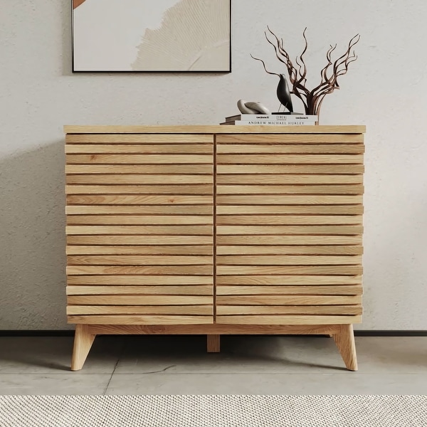 Studio London Zappa Oak Effect 2 Door Accent Cabinet Modern
