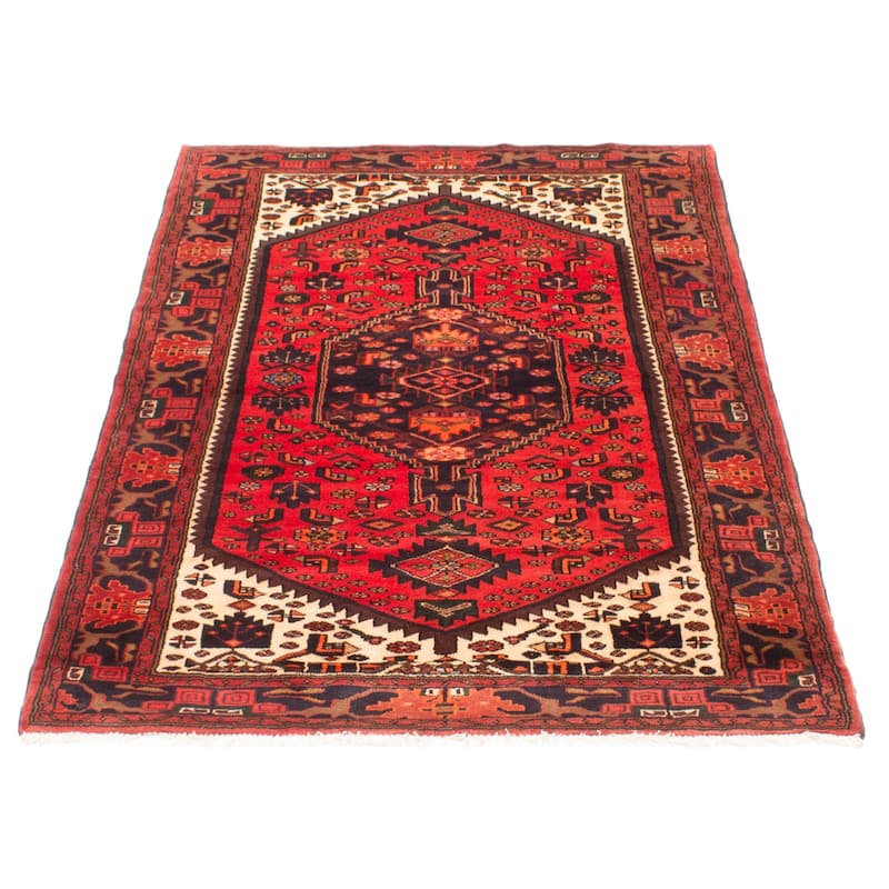 ECARPETGALLERY Hand-knotted Andelz Red Wool Rug - 4'4 x 6'7