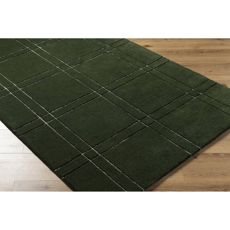 Keshaun Casual Solid Color Wool Area Rug