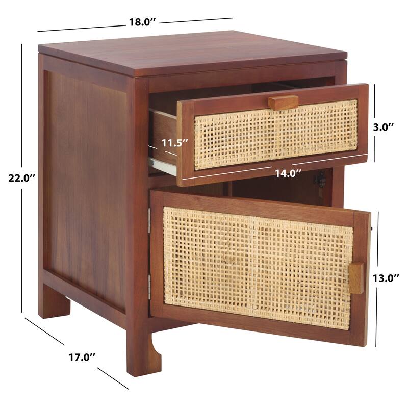 SAFAVIEH Zhane Coastal 1-Drawer 1-Door Nightstand