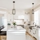 preview thumbnail 4 of 17, LALUZ Modern 1-Light Black Gold Kitchen Island Pendant Light with Clear Glass for Dining Room