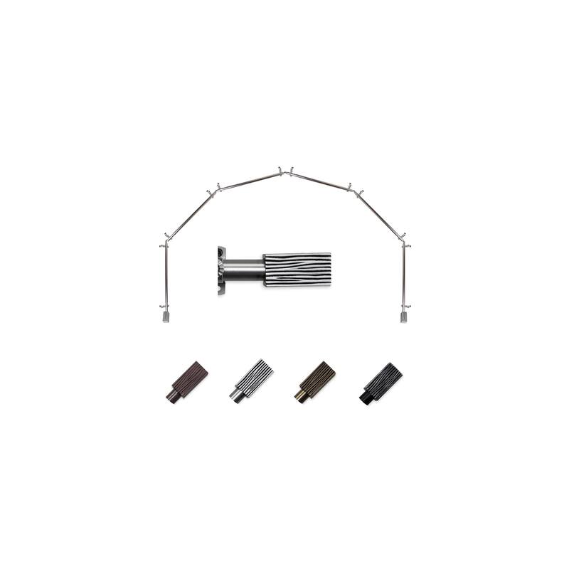 Bay Window Curtain Rod - 6-Sided Corner Rod, Satin Nickel Finish - Home Décor Drapery Hardware - M
