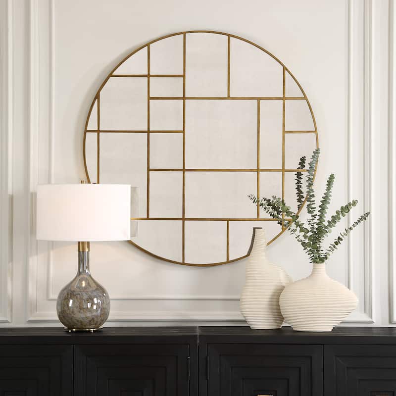 Uttermost Geometric Round Mirror - 45'' H X 45'' W X 0.75'' D