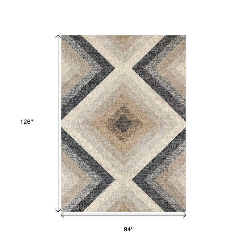 HomeRoots Geometric Modern Rectangle Area Rug - 8' X 11'