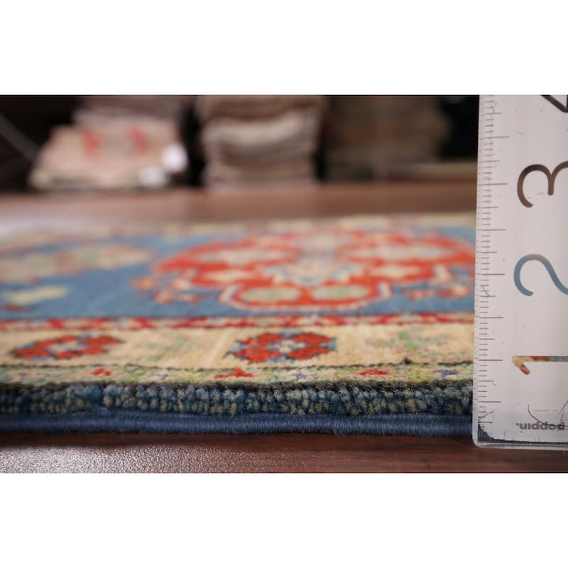 Blue Traditional Kazak Foyer Rug Hand-Knotted Wool Carpet - 2'1" x 3'1"