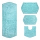 preview thumbnail 12 of 165, Waterford Collection 100% Cotton Non-Slip Bathroom Rug Set, Machine Washable Bath Rug, 4 Piece Bath Mat Set with Contour