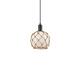 Option Matte Black / White Glass with Brown Rope