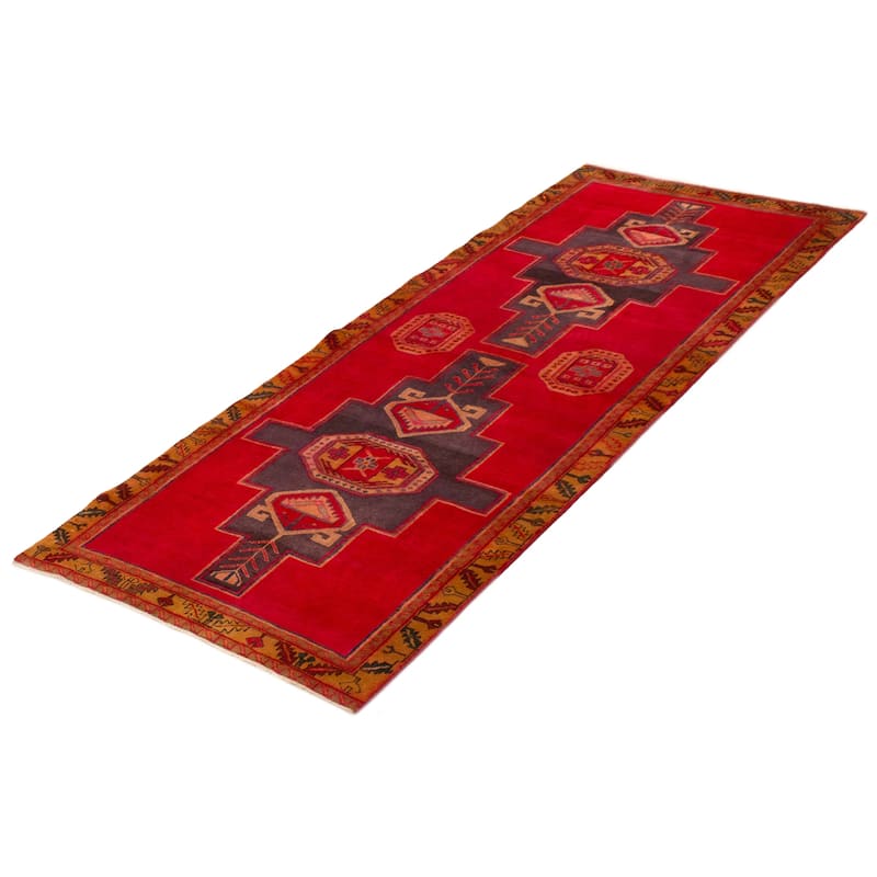 ECARPETGALLERY Hand-knotted Konya Anatolian Red Wool Rug - 3'9 x 9'3