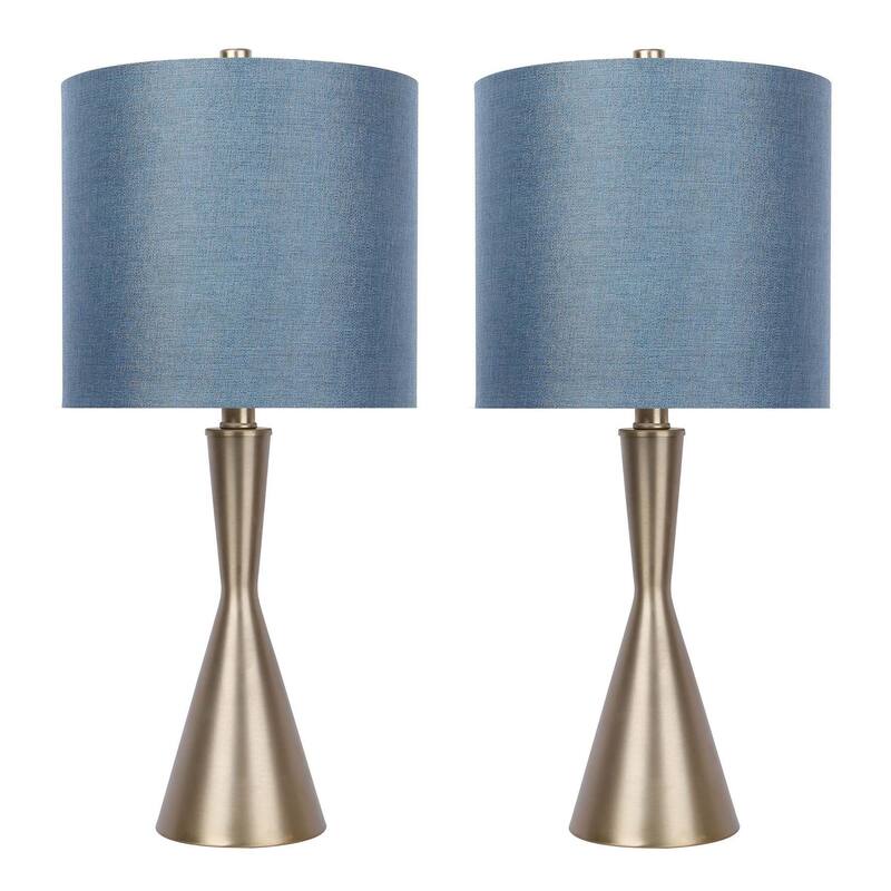 Gemma 23" Metal Hourglass Table Lamp (Set of 2)