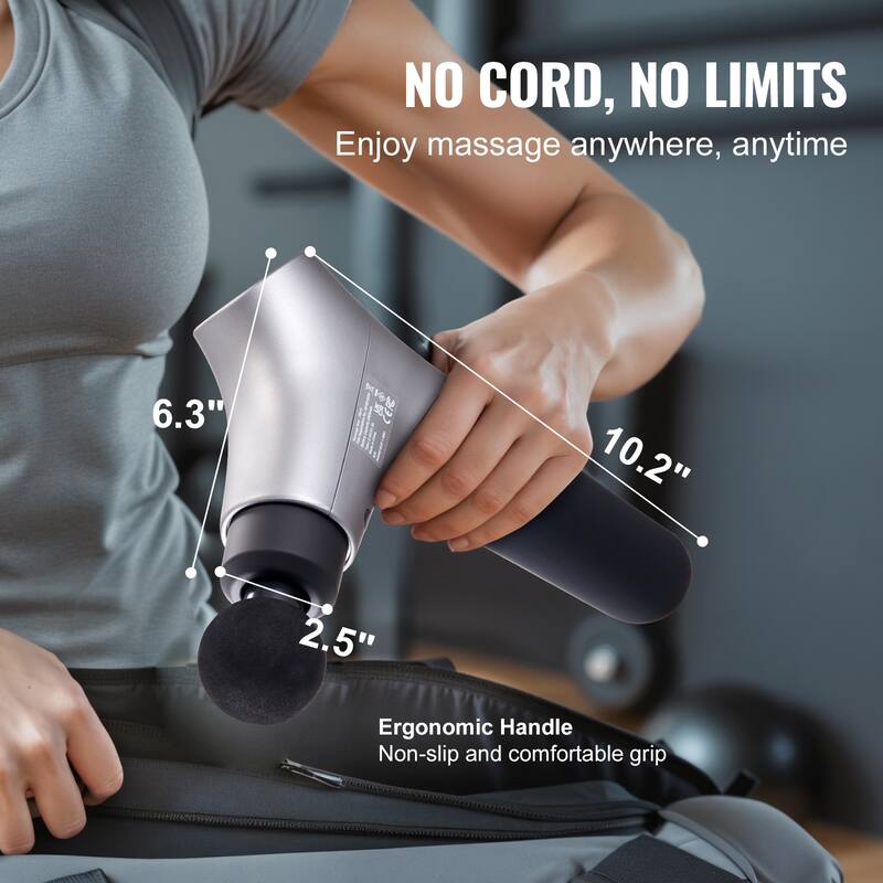 Massage Gun Deep Tissue for Pain Relief, Muscle Relaxation - with 8 Speed Levels & 6 Massage Heads