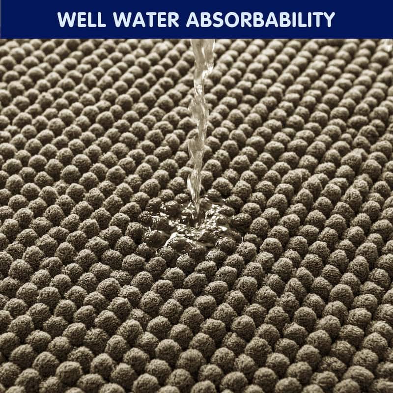 Subrtex Chenille Soft Rugs Super Water Absorbing Shower Mats