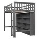 preview thumbnail 18 of 20, Space Saving Design Twin Size Loft Bed with 8 Open Storage Shelves and Built-in Ladder