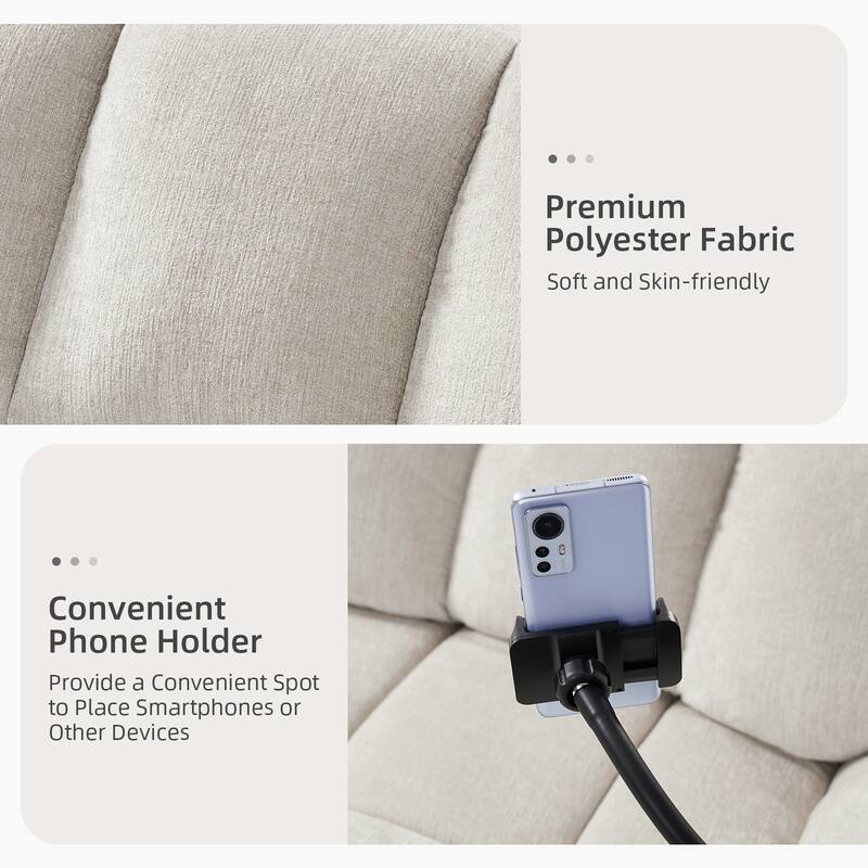 Alina Modern Manual Recliner with A Phone Holder(Set of 2) by HULALA HOME