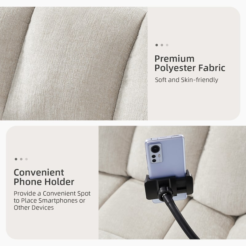 Alina Modern Manual Recliner with A Phone Holder by HULALA HOME