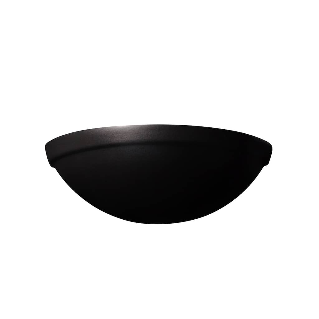 Justice Design Group Ambiance Carbon Matte Black Rimmed Quarter Sphere Wall Sconce