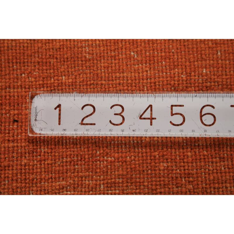 Orange Gabbeh Oriental Rug Hand-Knotted Foyer Wool Carpet - 3'4" x 4'10"