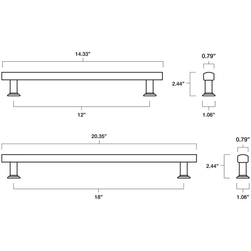 Hapny Home M1029 Mod 18" Center to Center Solid Metal Luxury Modern