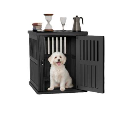 129 Black Indoor Dog Cage Sturdy Modern Design