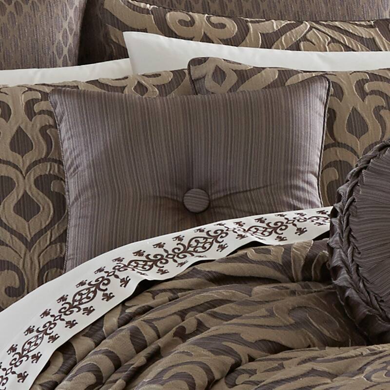 J. Queen New York Astoria 16" Decorative Throw Pillow - Accent - Polyester - Dark Brown