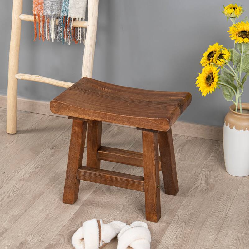 Home Soft Things Old Pine Wood Stool 20"x14"x18.5"H