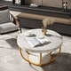 preview thumbnail 24 of 43, 31.7" Round Coffee Table, Rustic 2-Tier Center Table with Storage Open Shelves