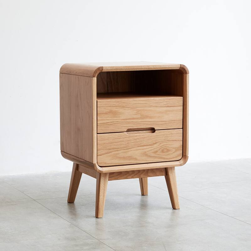 Pure Solid Wood Bedside Cabinet Modern Simple Nightstands Oak Bedside Cabinet Nordic Bedroom Solid Beech Storage Cabinet