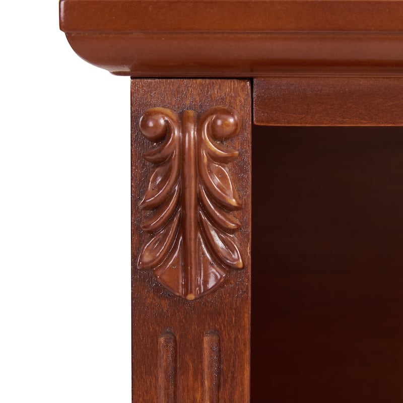 Farmhouse 2-Drawer Dresser Nightstand with Charging Station, USB Ports, Open Shelf & Solid Wood Legs