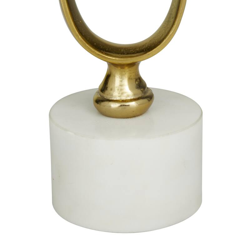Gold, Black or Silver Aluminum Metal Paper Clip Pillar Decorative Candle Holder with Marble Base (Set of 2)