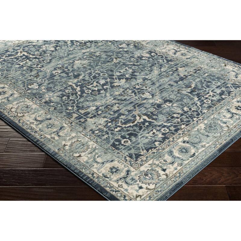 Livabliss Mesopotamia Navy & Teal Updated Traditional Area Rug - 2' x 3'