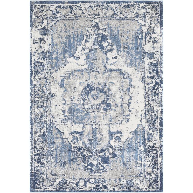 Livabliss Chelsea Updated Traditional Medallion Area Rug - 5'3" x 7'3" - Navy