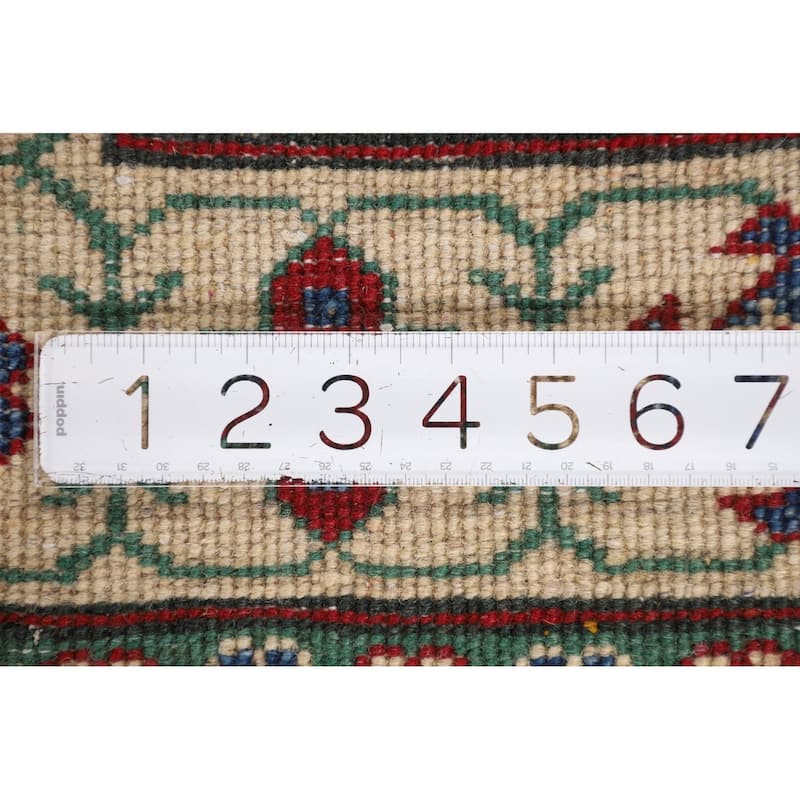 Red Kazak Area Rug Handmade Traditional Wool Carpet - 3'11" x 5'9"