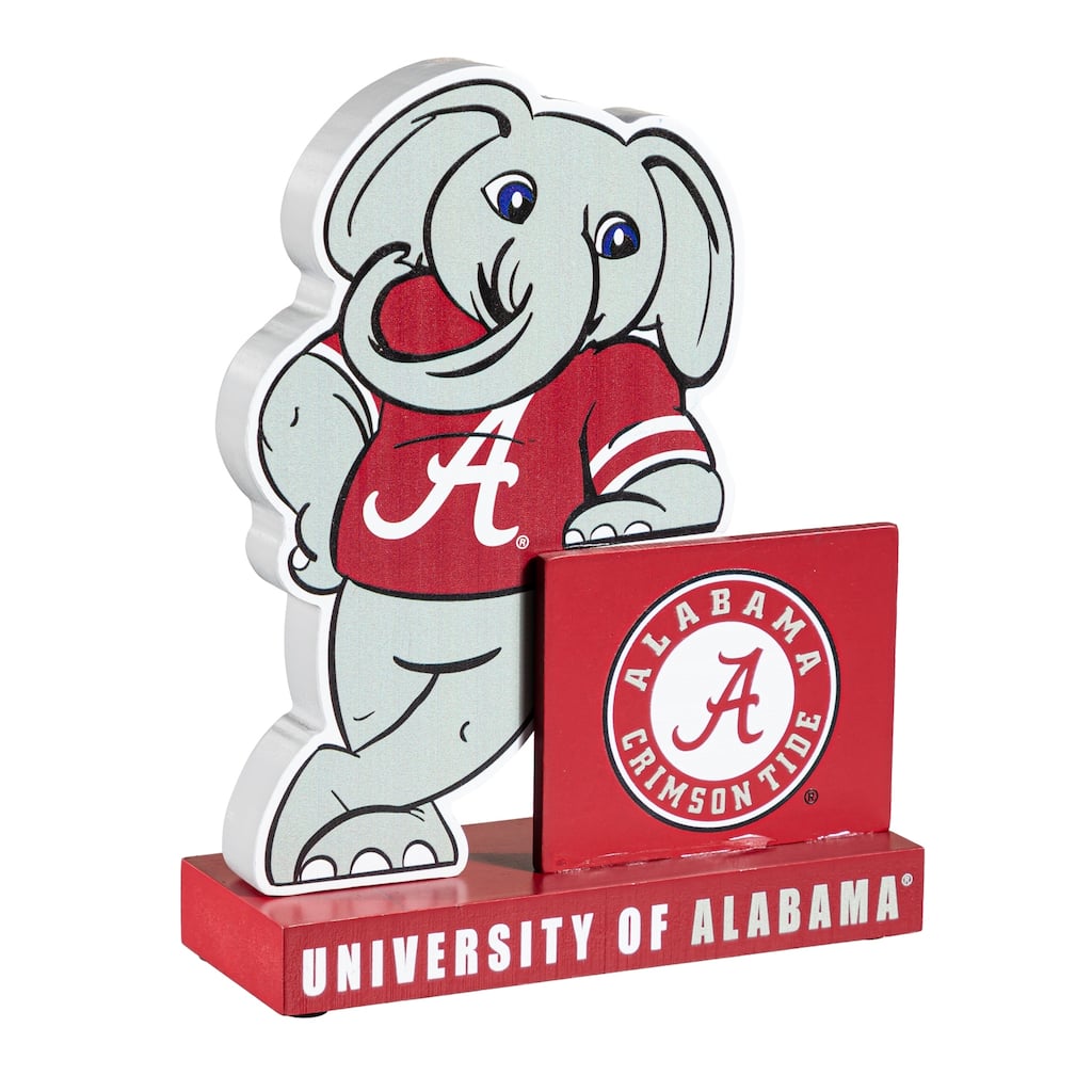 8 in. Wooden Mascot Statue with Team Logo, University of Alabama