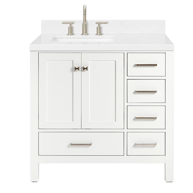 Ariel A036SLCQRVO Cambridge 36" Free Standing Single Basin Vanity Set - White