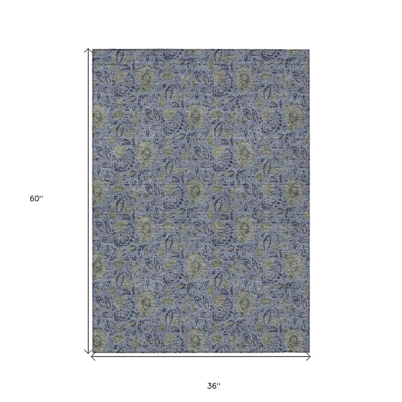 HomeRoots Floral Transitional Rectangle Outdoor Rug