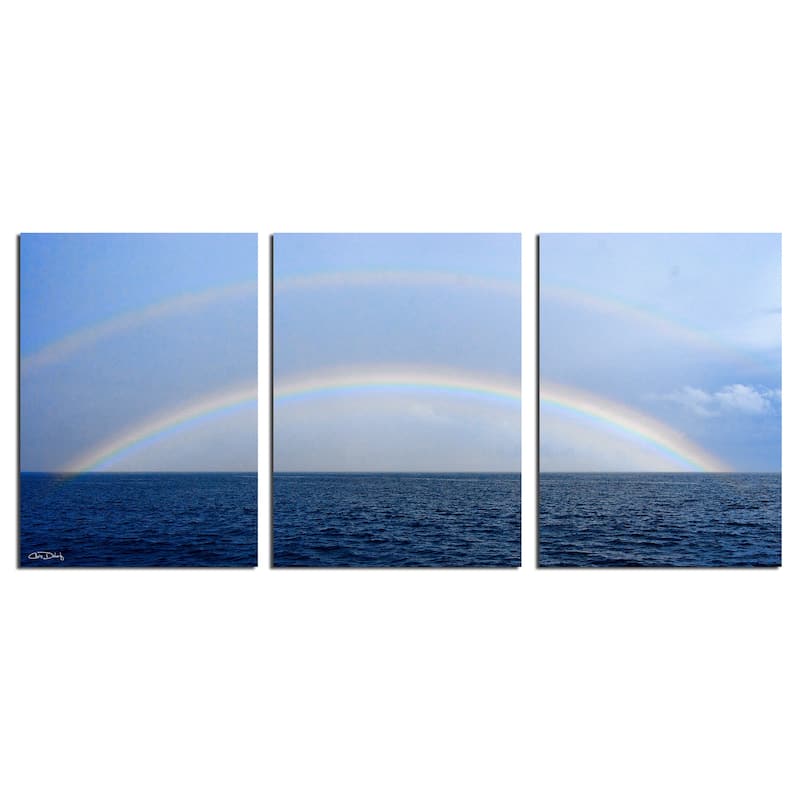 Ready2HangArt 'Double Rainbow' 3-Piece Wrapped Canvas Wall Art Set