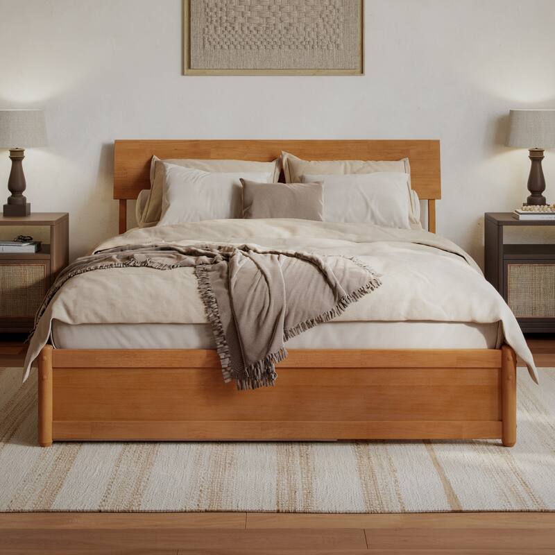 Norla Wood Platform Bed with Trundle