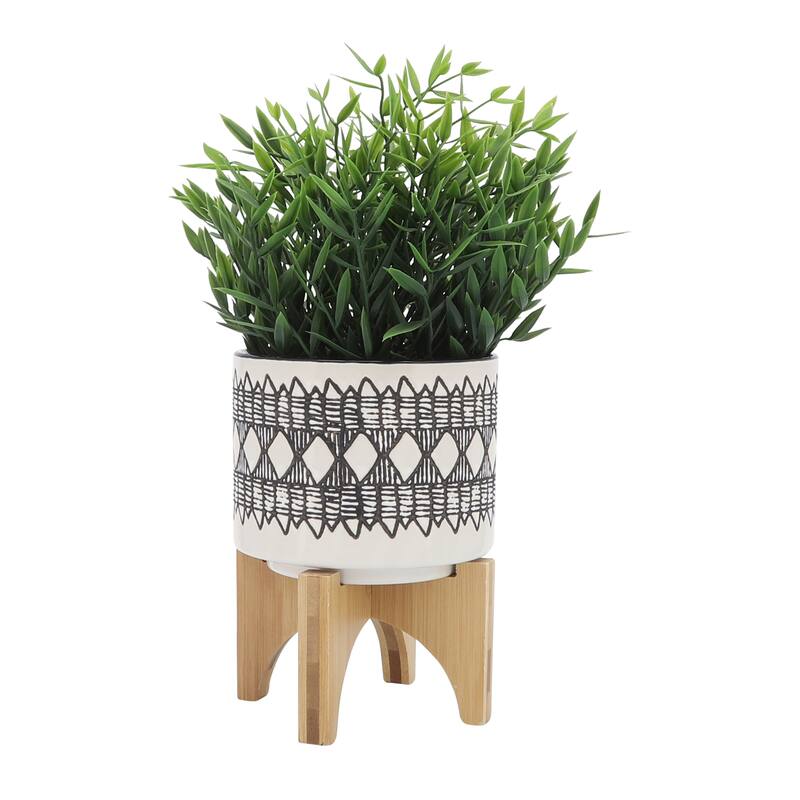 Sagebrook Home Abstract Ceramic Planter on Stand Indoor/Outdoor