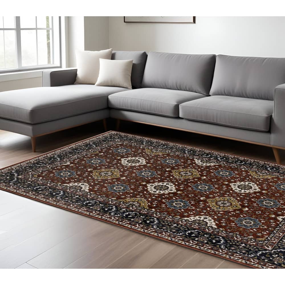 HomeRootsMedallion Traditional Rectangle Area Rug