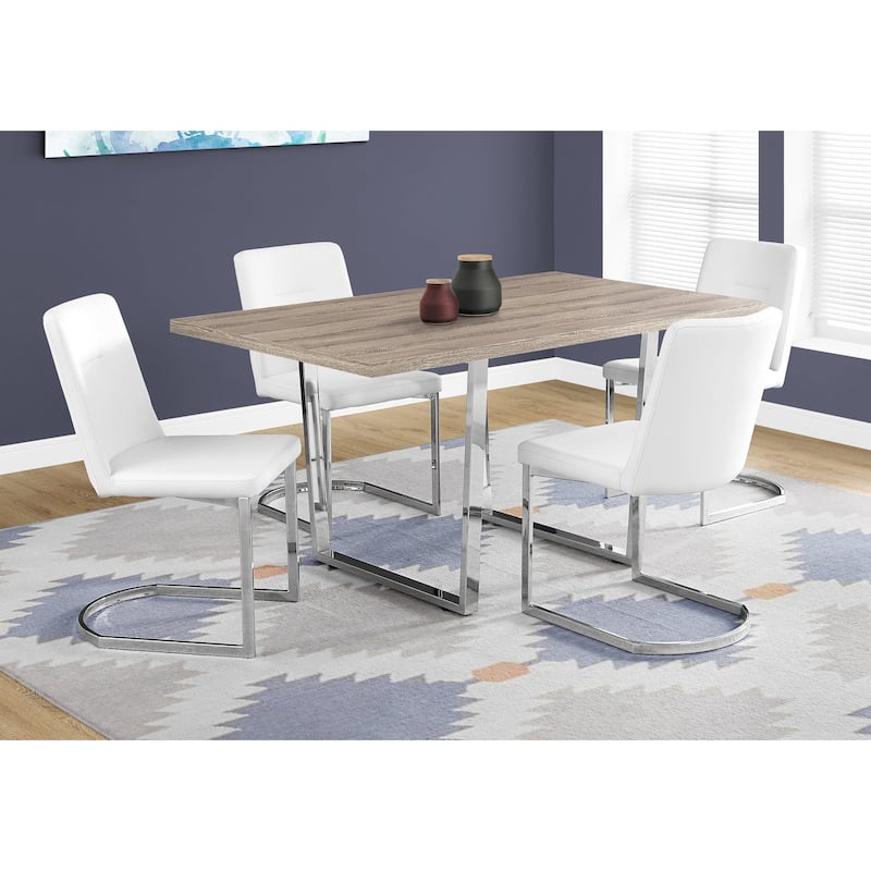 Dining Table, Rectangular, Kitchen, Dining Room, Chrome Metal