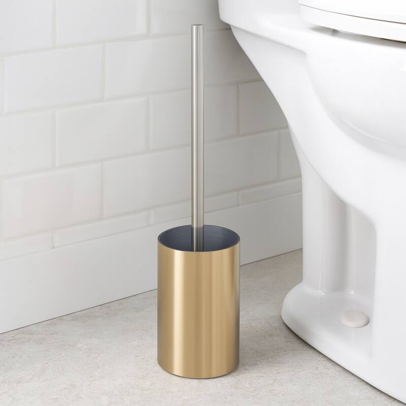 Brushed Gold Bathroom Accessory Set - Toilet Brush & Holder Only