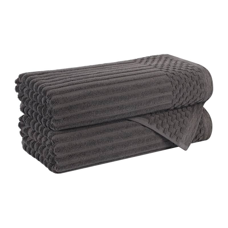 Superior Soho Ribbed Cotton Bath Towel Set of 2